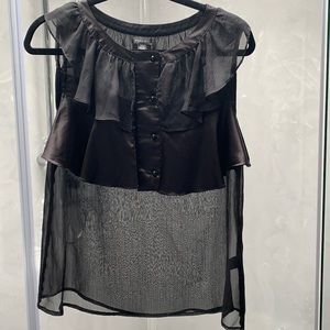 Sheer Black Sleeveless Blouse